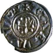 Denier - Leo III and emperor Charlemagne reverse image