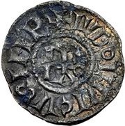 Denier - Paschal I and emperor Louis I reverse image