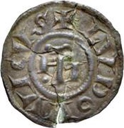 Denier - Valentine and emperor Louis I reverse image