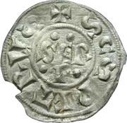 Denier - Sergius II and emperor Lothair I obverse image