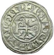 Denier - Nicholas I and emperor Louis II, Vatican City, 858-867 reverse image
