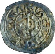 Denier - Adrian II and emperor Louis II ADRIAN monogram obverse image