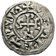 Denier - Stephen V and emperor Charles III ROMA monogram obverse image