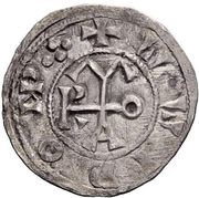Denier - Formosus and emperor Guy of Spoleto St. Peter bust reverse image