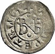 Denier - Benedict IV and emperor Louis III obverse image