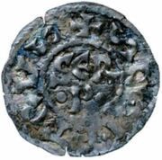 Denier - Sergius III and emperor Louis III obverse image