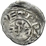 Denier - Benedict VI / Benedict VII and emperor Otto I / Otto II temple obverse image