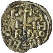 Denier - Benedict VI / Benedict VII and emperor Otto I / Otto II cross; St. Peter bust obverse image