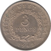 3 Pence - George VI, British West Africa, 1938-1947 reverse image