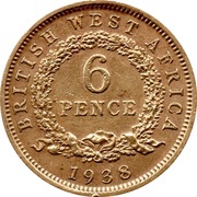 6 Pence - George VI, British West Africa, 1938-1947 reverse image