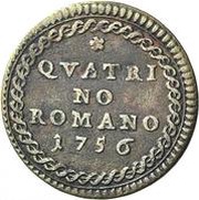 1 Quattrino - Benedict XIV Rope wreath, Vatican City, 1752-1756 reverse image