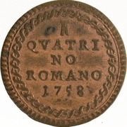 1 Quattrino - Clement XIII With year, Vatican City, 1758 reverse image
