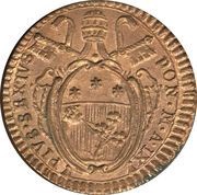 1 Quattrino - Pius VI Value in laurel wreath obverse image