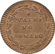 1 Quattrino - Pius VI Value in laurel wreath, Vatican City, 1783-1787 reverse image