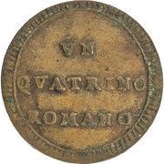 1 Quattrino - Pius VI Value in plain circle, Vatican City, 1797-1798 reverse image