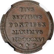 1 Quattrino - Pius VII Papal year, large keys, Vatican City, 1816-1821 reverse image
