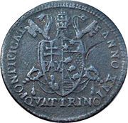 1 Quattrino - Pius VII Inscription divided by line obverse image