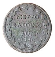 ½ Baiocco Romano - Annibale Albani Sede Vacante, Vatican City, 1740 reverse image