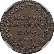 ½ Baiocco - Clement XIII With year, Vatican City, 1758 reverse image