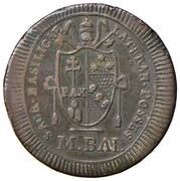 ½ Baiocco - Pius VII Lateran Possess obverse image