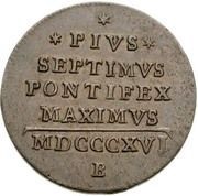 ½ Baiocco - Pius VII Inscription divided by solid line, Vatican City, 1816-1822 reverse image