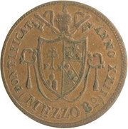 ½ Baiocco - Pius VII Inscription divided by dashed line obverse image