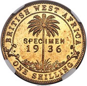 1 Shilling - George V Trial Strike, British West Africa, 1936 reverse image