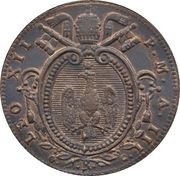 ½ Baiocco - Leo XII Inscription in designed wreath obverse image