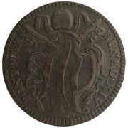 1 Baiocco - Benedict XIV Wavy shield, inscription in wreath - large leaves obverse image