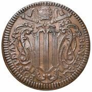 1 Baiocco - Benedict XIV Straight shield; Palm wreath obverse image
