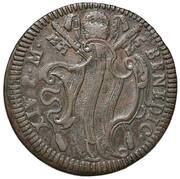 1 Baiocco - Benedict XIV Wavy shield; Cartouche; No date obverse image