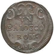 1 Baiocco - Benedict XIV Wavy shield; Cartouche; No date, Vatican City, 1740-1758 reverse image