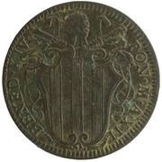 1 Baiocco - Benedict XIV Straight shield, inscription in cartouche obverse image