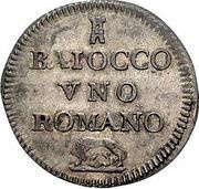 1 Baiocco - Clement XIII, Vatican City, 1758-1769 reverse image