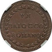1 Baiocco - Pius VI Oval shield, Vatican City, 1782-1794 reverse image