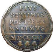 1 Baiocco - Pius VII Without mintmark, Vatican City, 1802-1815 reverse image