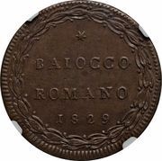 1 Baiocco - Pius VIII, Vatican City, 1829 reverse image