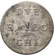 Muraiola of 2 Baiocchi - Benedict XIV, Vatican City, 1746-1749 reverse image