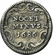 ½ Grosso - Innocent XI NOCET MINVS; narrow arms, Vatican City, 1686-1688 reverse image