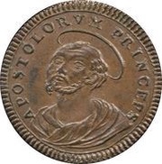 2½ Baiocchi - Pius VI St. Peter facing obverse image