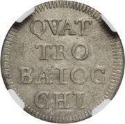 Muraiola of 4 Baiocchi - Benedict XIV, Vatican City, 1747-1748 reverse image
