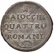 4 Baiocchi - Clement XIII, Vatican City, 1758-1769 reverse image