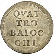 4 Baiocchi - Clement XIV, Vatican City, 1771 reverse image