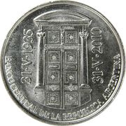 2 Pesos 75th Anniversary of B.C.R.A.; plain Edge obverse image