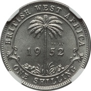 1 Shilling - George VI Trial Strike, British West Africa, 1952 reverse image
