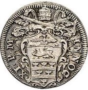 1 Grosso - Innocent XI NOCET MINVS - Plain cartouche obverse image