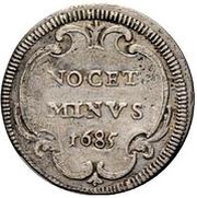 1 Grosso - Innocent XI NOCET MINVS - Plain cartouche, Vatican City, 1685 reverse image