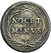 1 Grosso - Innocent XI NOCET MINVS - Palm wreath, Vatican City, 1685-1689 reverse image