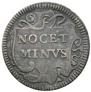 1 Grosso - Innocent XI NOCET MINVS; cartouche, without date, Vatican City, 1685-1689 reverse image