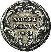 1 Grosso - Innocent XI NOCET MINVS - Ornate cartouche, Vatican City, 1686-1688 reverse image
